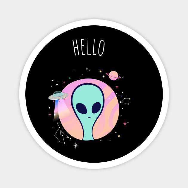 Hello-Alien Magnet by Sabahmd